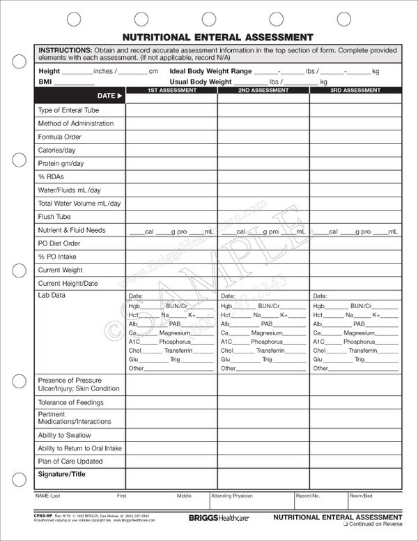 Nutritional Enteral Assessment